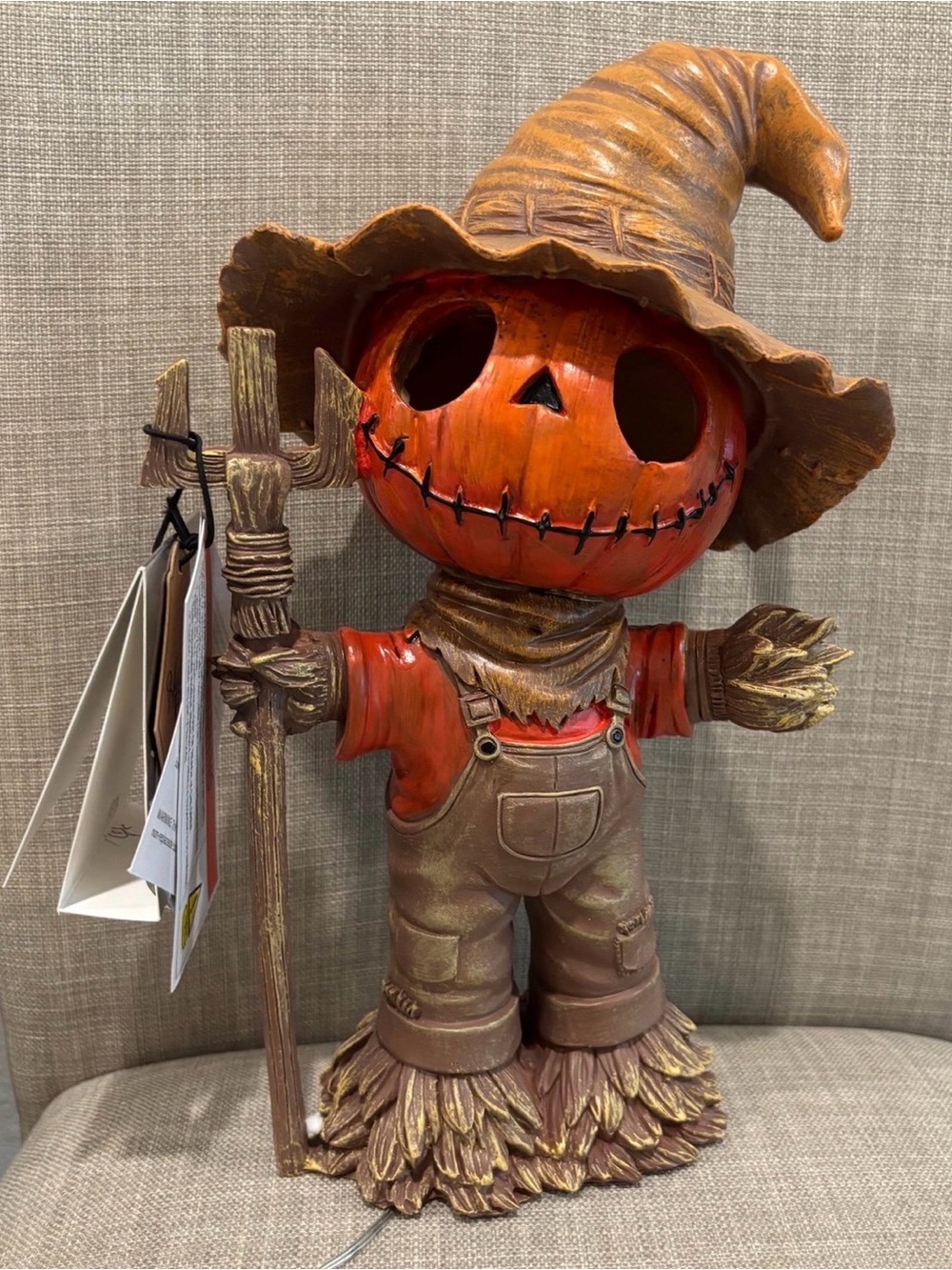 LED Halloween Pumpkin Scarecrow Autumn Pumpkin Scarecrow Figurine